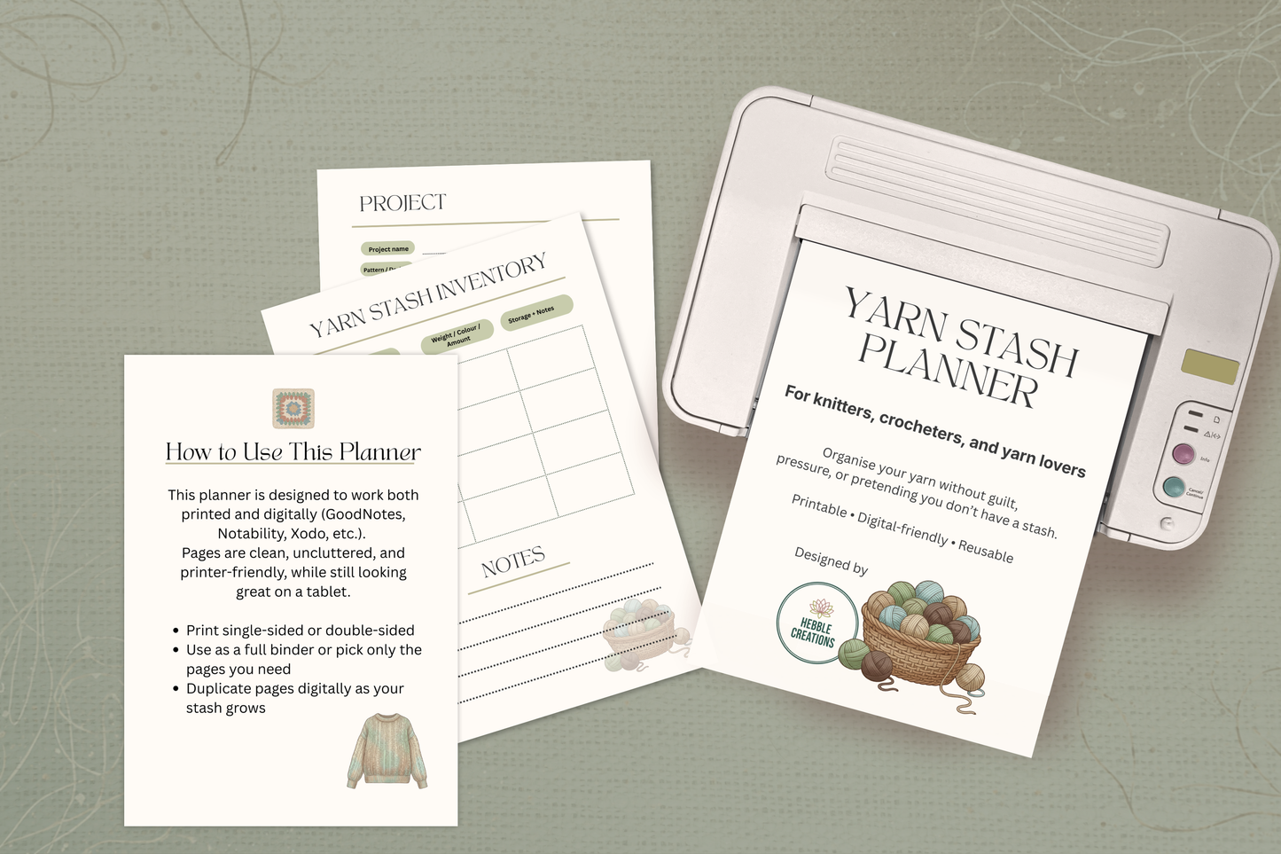 Yarn Stash Planner – Printable & Digital-Friendly