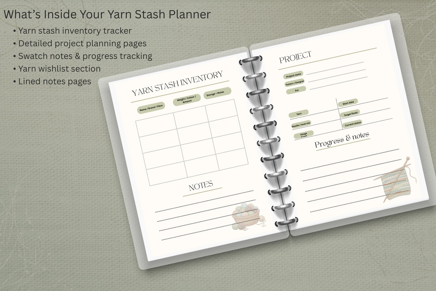 Yarn Stash Planner – Printable & Digital-Friendly