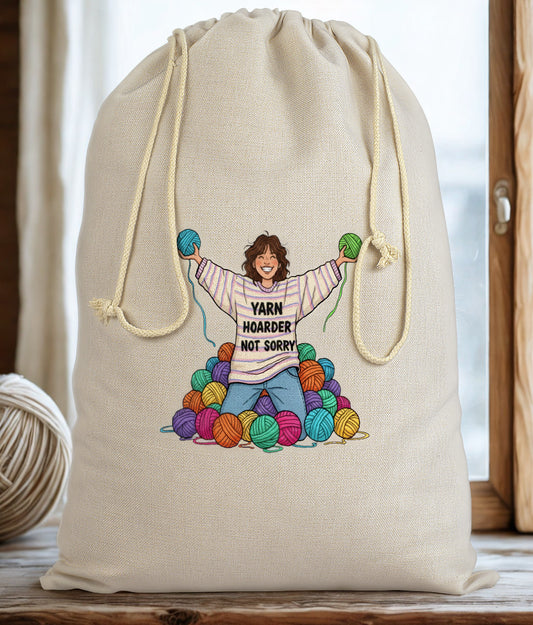 Knitting Project Bag – Yarn Hoarder Not Sorry Crochet & Knitting Storage Bag